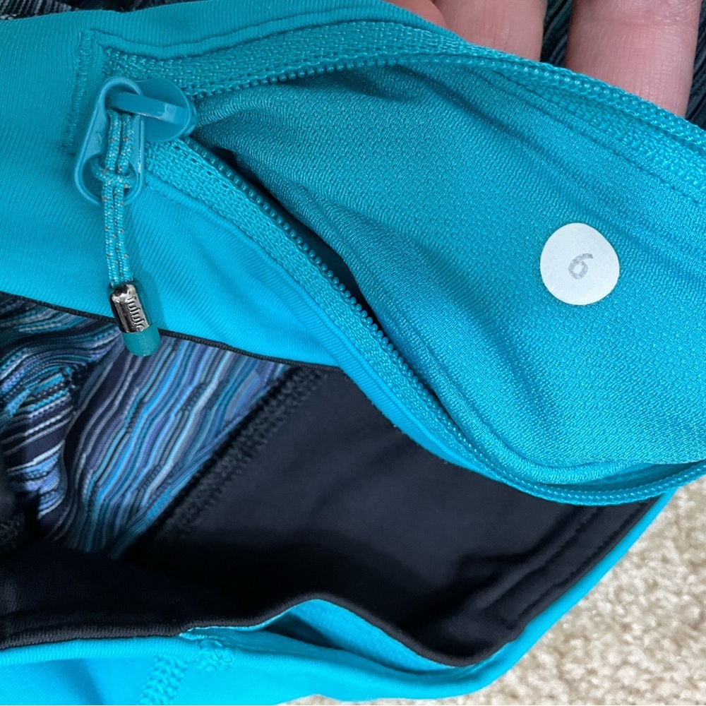 LULULEMON Pace Rival Crop Space Dye Twist Naval Blue Peacock Luxtreme Fabric 6 - Picture 5 of 6